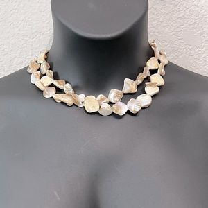 New York and Co Fashion Necklace- cream/Brown Shell